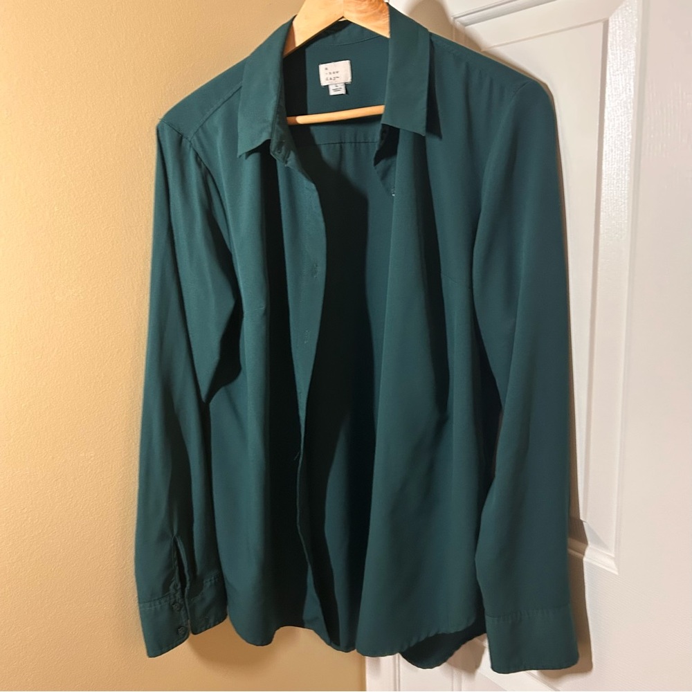 St.Patricks Day—
a new day Women's Green Button-Down Blouse